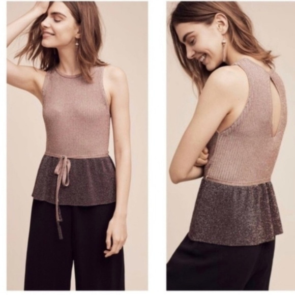 Anthropologie Tops - Anthropologie Moth Riella Sleeveless Peplum Top